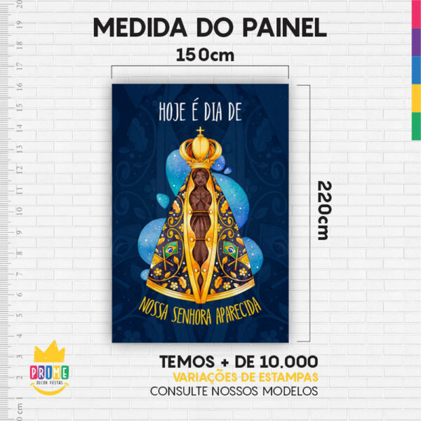 Painel de Festa Retangular 3D Nossa Senhora Aparecida casadinho 1,50m x 2,20 - Image 4