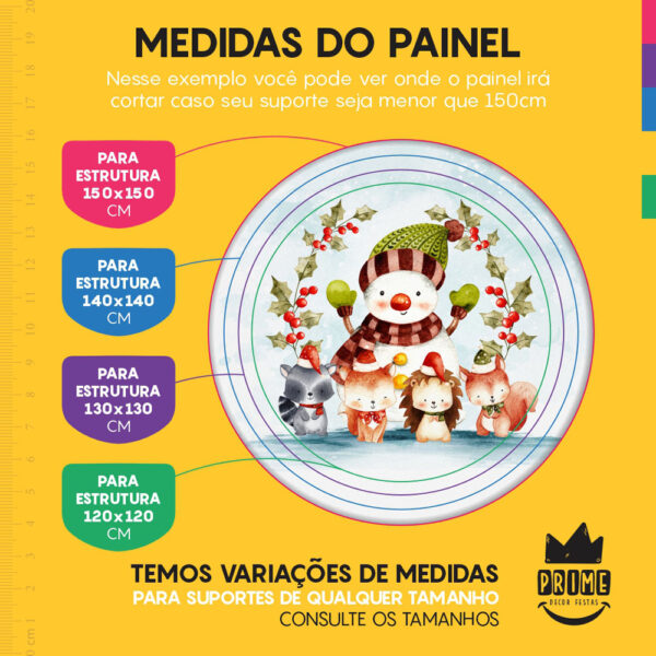 Trio Capa Cilindro + Painel Redondo 3D Natal  1,50m Veste Fácil - Image 4