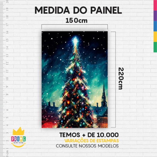 Kit Casado Natal  Painel Redondo Trio Capas Cilindro Retangular Vertical Em Tecido - Image 6