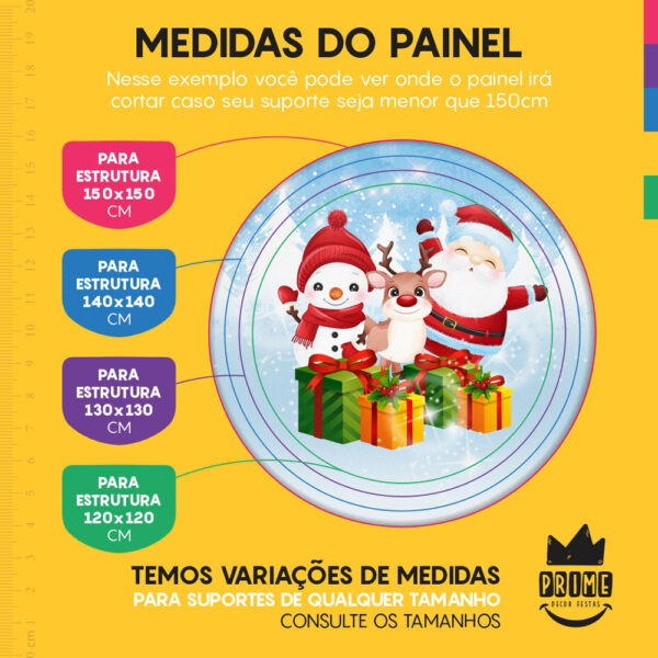 Trio Capa Cilindro + Painel Redondo 3D Natal 1,50m Veste Fácil - Image 4