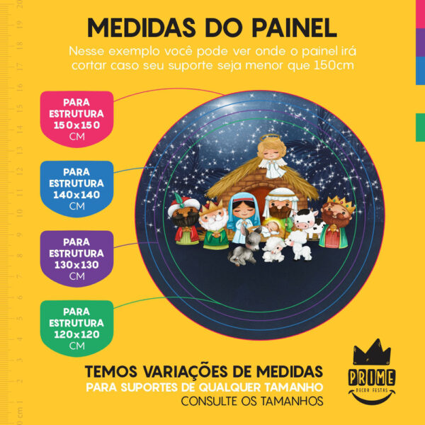 Trio Capa Cilindro + Painel Redondo 3D Natal 1,50m Veste Fácil - Image 4