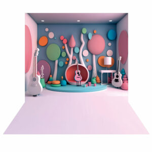 Fundo Fotográfico Cenário Criança Música em Tecido 2,20m x1,50m F196