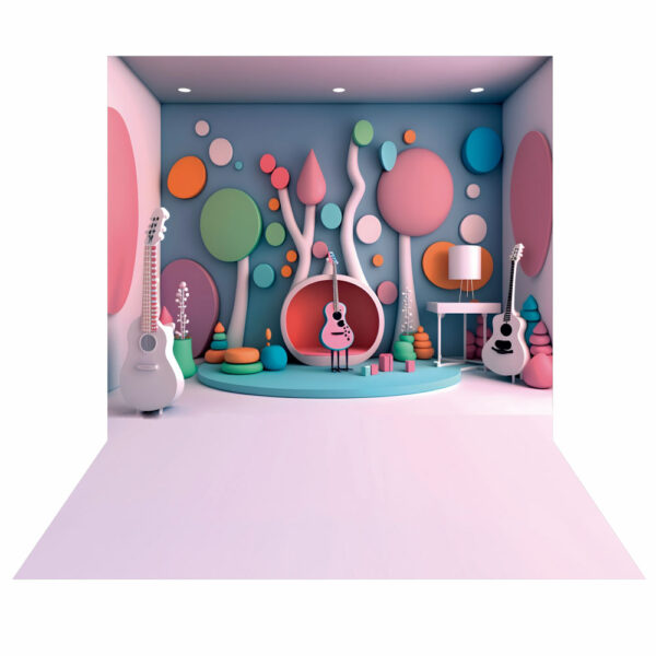 Fundo Fotográfico Cenário Criança Música em Tecido 2,20m x1,50m F196