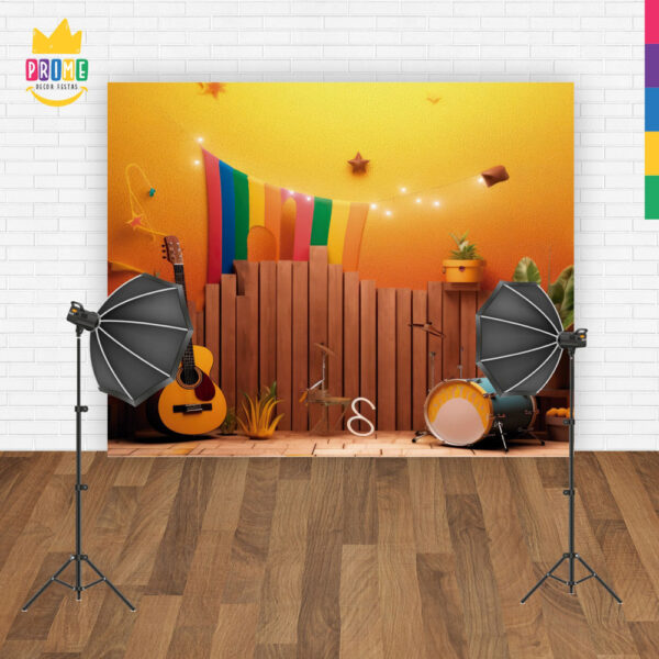 Fundo Fotográfico Cenário Criança Música em Tecido 2,20m x1,50m F194 - Image 4