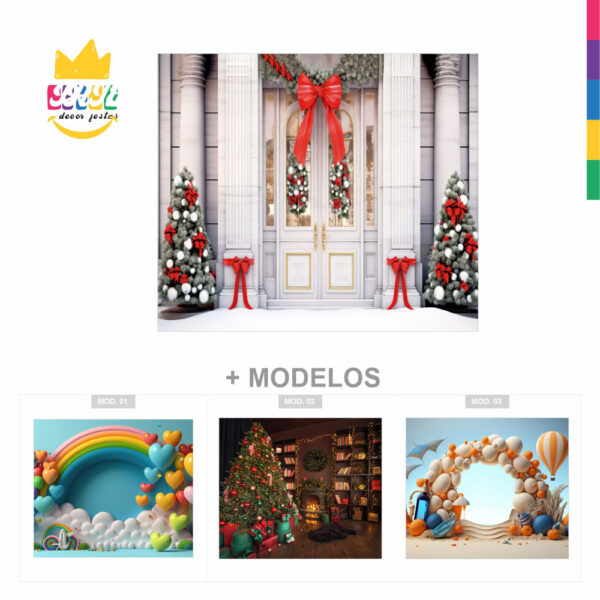 Fundo Fotográfico Cenário Natal em Tecido 2,2m x1,5m F137 - Image 5