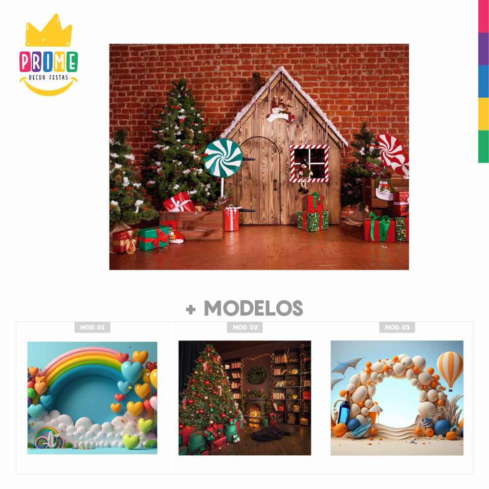 Fundo Fotográfico Cenário Natal Pet em Tecido 2,20m x1,50m F179 - Imagem 5