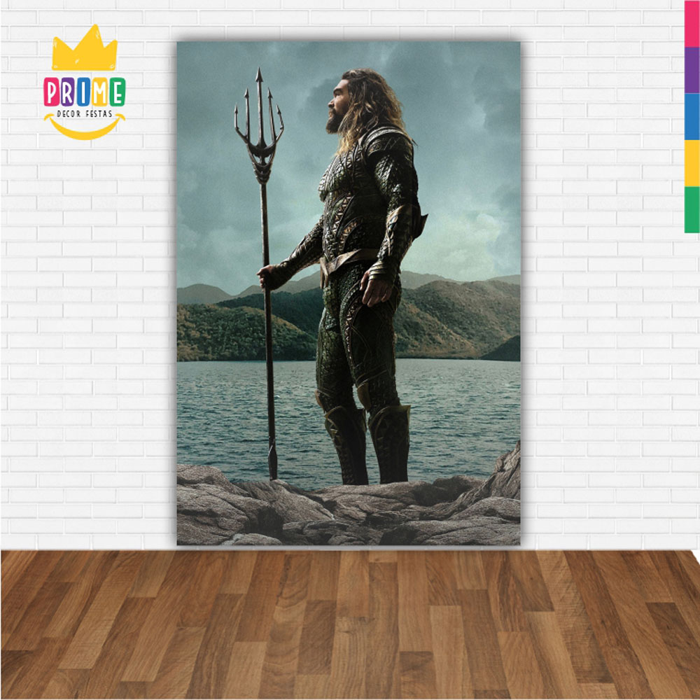 Painel de Festa Retangular 3D Aquaman casadinho 1,50m x 2,20 - Imagem 2