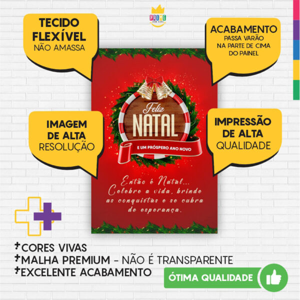 Kit Casado Natal Painel Redondo Trio Capas Cilindro Retangular Vertical Em Tecido - Image 6