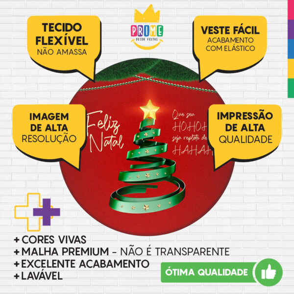Trio Capa Cilindro + Painel Redondo 3D Natal 1,50m Veste Fácil - Image 3