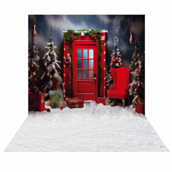 Fundo Fotográfico Cenário Natal Porta em Tecido 2,20m x1,50m F279