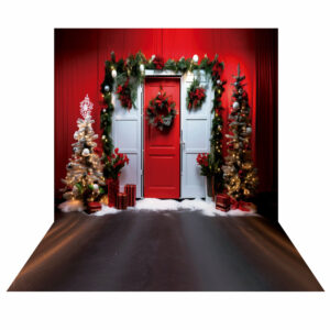 Fundo Fotográfico Cenário Natal Porta em Tecido 2,20m x1,50m F271