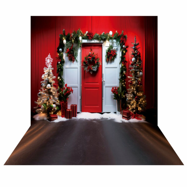 Fundo Fotográfico Cenário Natal Porta em Tecido 2,20m x1,50m F271