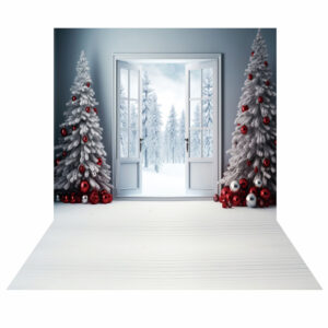 Fundo Fotográfico Cenário Natal Porta em Tecido 2,20m x1,50m F346