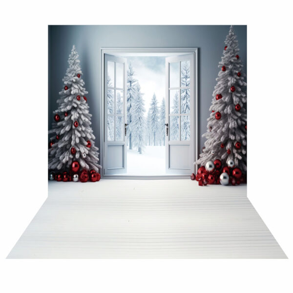Fundo Fotográfico Cenário Natal Porta em Tecido 2,20m x1,50m F346
