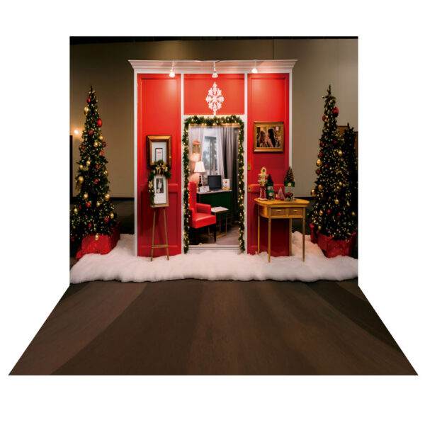 Fundo Fotográfico Cenário Natal Porta em Tecido 2,20m x1,50m F273