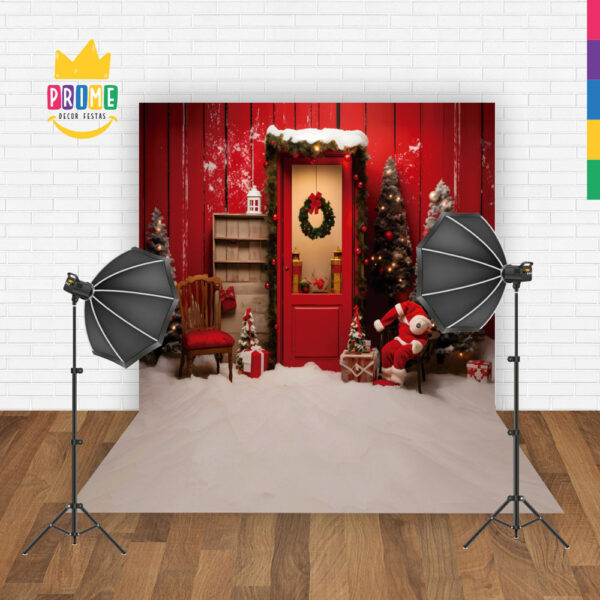 Fundo Fotográfico Cenário Natal Porta em Tecido 2,20m x1,50m F272 - Image 2