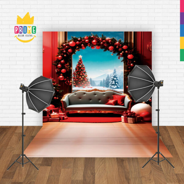 Fundo Fotográfico Cenário Natal Sofá em Tecido 2,20m x1,50m F269 - Image 2