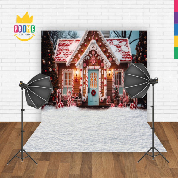 Fundo Fotográfico Cenário Natal Casa em Tecido 2,20m x1,50m F124 - Image 2