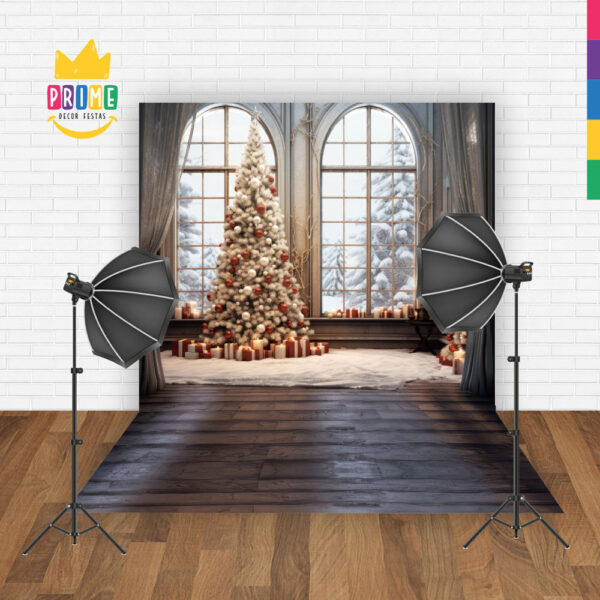 Fundo Fotográfico Cenário Natal  em Tecido 2,20m x1,50m F325 - Image 2