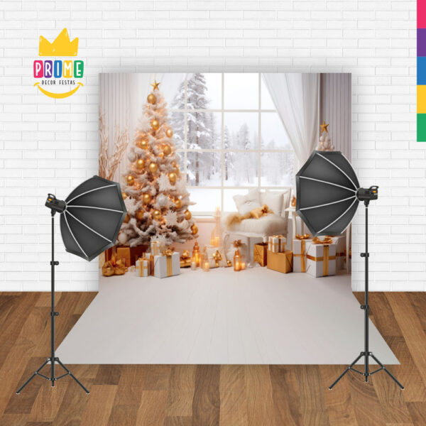 Fundo Fotográfico Cenário Natal  em Tecido 2,20m x1,50m F321 - Image 2