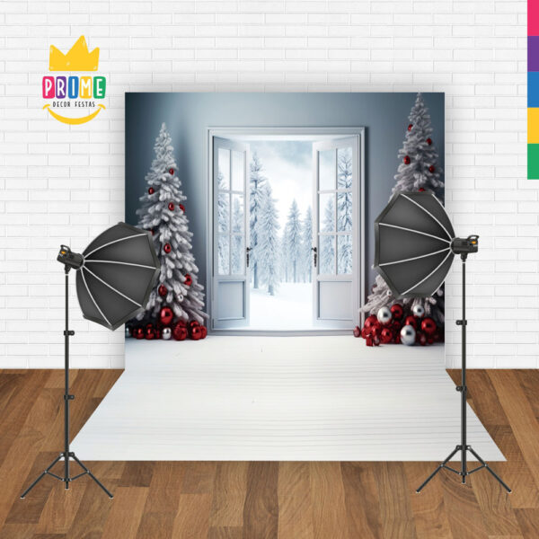Fundo Fotográfico Cenário Natal Porta em Tecido 2,20m x1,50m F346 - Image 2