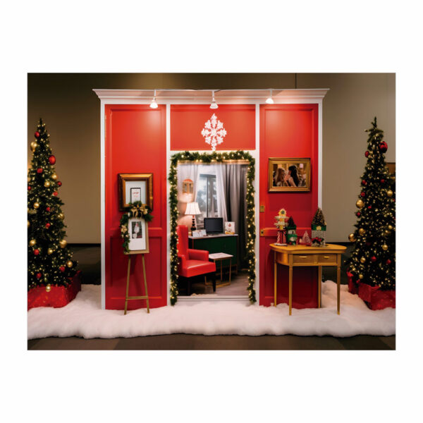 Fundo Fotográfico Cenário Natal Porta em Tecido 2,20m x1,50m F273 - Image 3