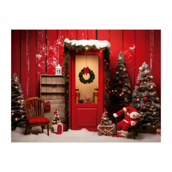 Fundo Fotográfico Cenário Natal Porta em Tecido 2,20m x1,50m F272 - Image 3