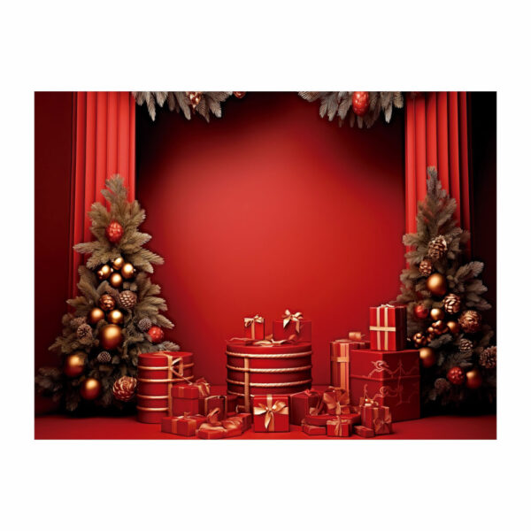 Fundo Fotográfico Cenário Natal Vermelho em Tecido 2,20m x1,50m F270 - Image 3