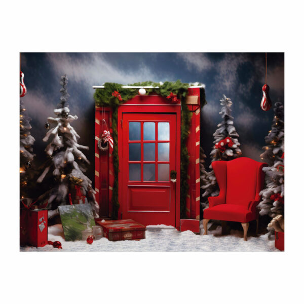 Fundo Fotográfico Cenário Natal Porta em Tecido 2,20m x1,50m F279 - Image 3