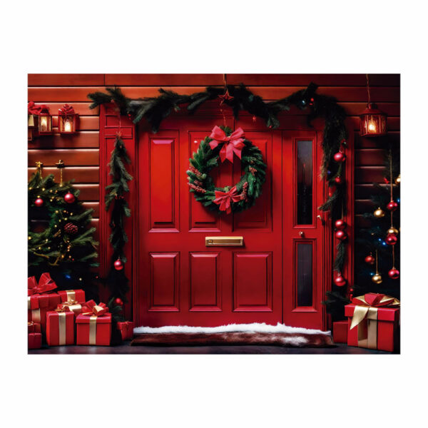 Fundo Fotográfico Cenário Natal Porta em Tecido 2,20m x1,50m F278 - Image 3