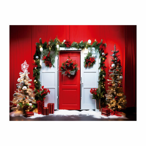 Fundo Fotográfico Cenário Natal Porta em Tecido 2,20m x1,50m F271 - Image 3