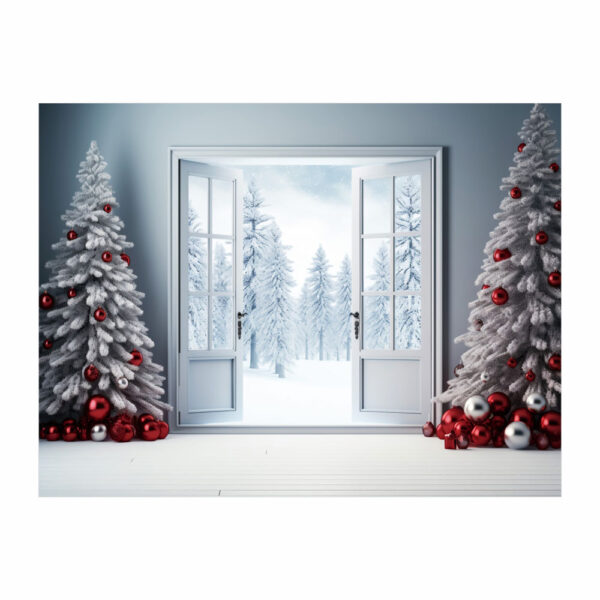 Fundo Fotográfico Cenário Natal Porta em Tecido 2,20m x1,50m F346 - Image 3