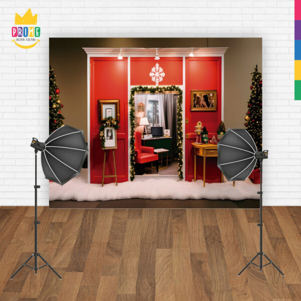 Fundo Fotográfico Cenário Natal Porta em Tecido 2,20m x1,50m F273 - Image 4