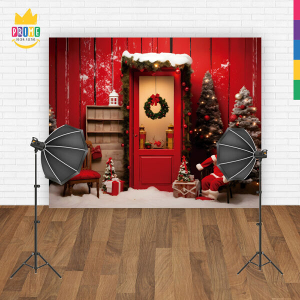 Fundo Fotográfico Cenário Natal Porta em Tecido 2,20m x1,50m F272 - Image 4