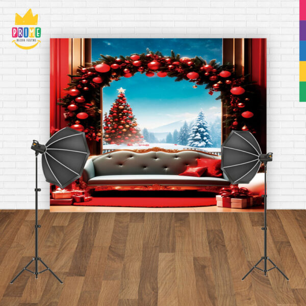 Fundo Fotográfico Cenário Natal Sofá em Tecido 2,20m x1,50m F269 - Image 4
