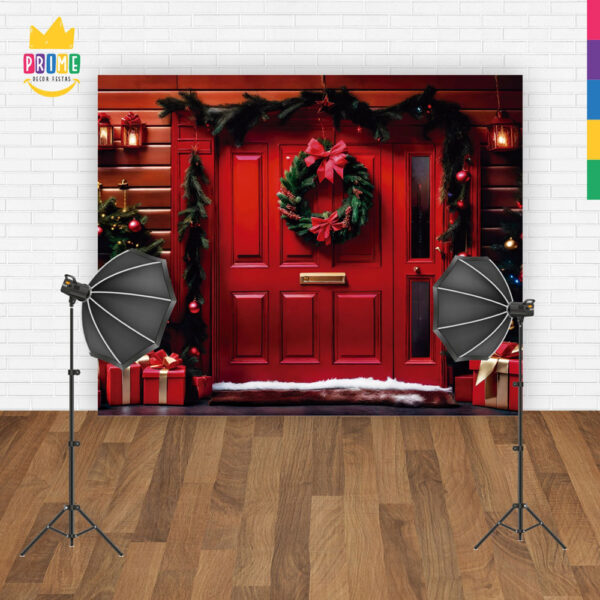 Fundo Fotográfico Cenário Natal Porta em Tecido 2,20m x1,50m F278 - Image 4