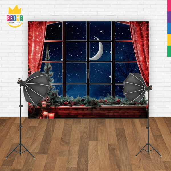 Fundo Fotográfico Cenário Natal Janela em Tecido 2,20m x1,50m F281 - Image 4