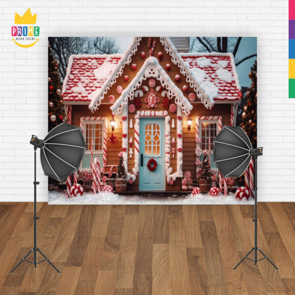 Fundo Fotográfico Cenário Natal Casa em Tecido 2,20m x1,50m F124 - Image 4