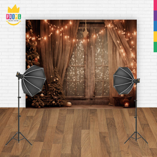 Fundo Fotográfico Cenário Natal Janela em Tecido 2,20m x1,50m F284 - Image 4
