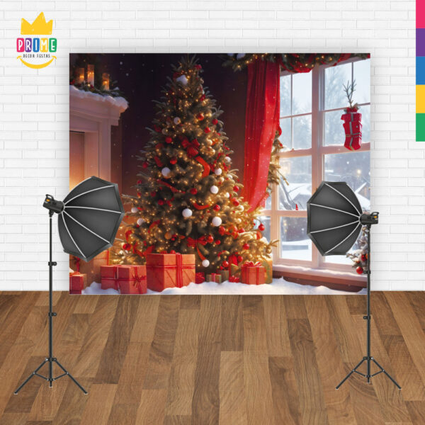 Fundo Fotográfico Cenário Natal Janela em Tecido 2,20m x1,50m F283 - Image 4