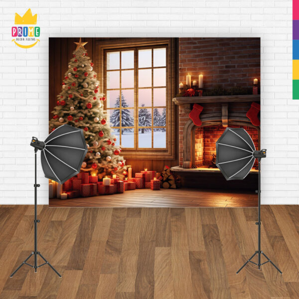 Fundo Fotográfico Cenário Natal  em Tecido 2,20m x1,50m F318 - Image 4