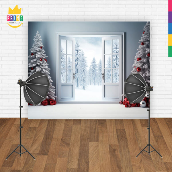 Fundo Fotográfico Cenário Natal Porta em Tecido 2,20m x1,50m F346 - Image 4