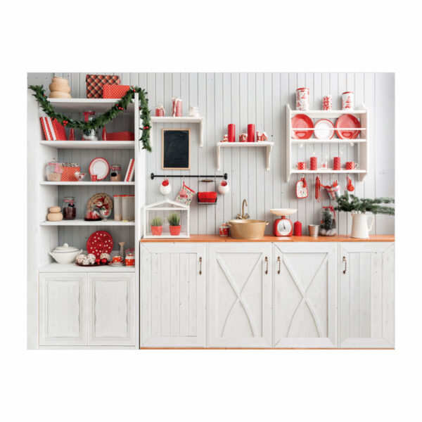 Fundo Fotográfico Cenário Natal Cozinha em Tecido 2,20m x1,50m F332 - Image 3