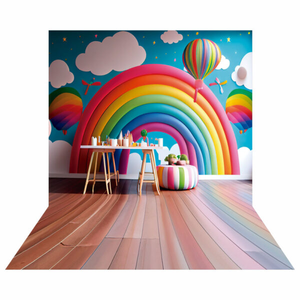 Fundo Fotográfico Cenário Criança Rainbow Tecido 2,20m x1,50m F384