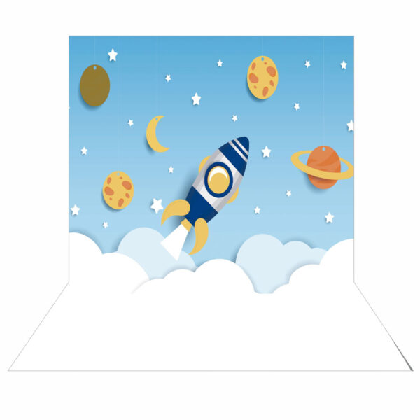 Fundo Fotográfico Cenário Astronauta Menino Tecido 2,20m x1,50m F239