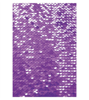 Painel de Festa Retangular 3D Paetê Sereia Roxo casadinho 1,50m x 2,20