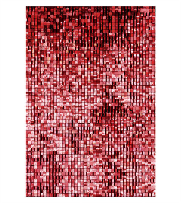 Painel de Festa Retangular 3D Paetê Vermelho casadinho 1,50m x 2,20