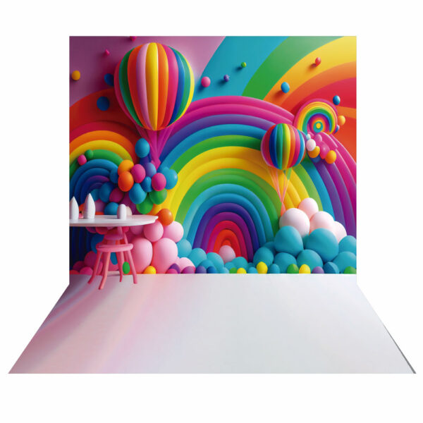 Fundo Fotográfico Cenário Criança Rainbow Tecido 2,20m x1,50m F374