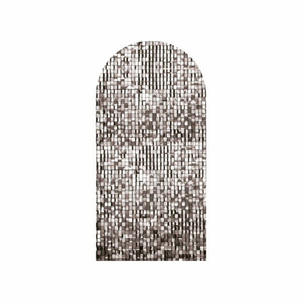 Painel De Festa Romano Decorativo Paetê Prata