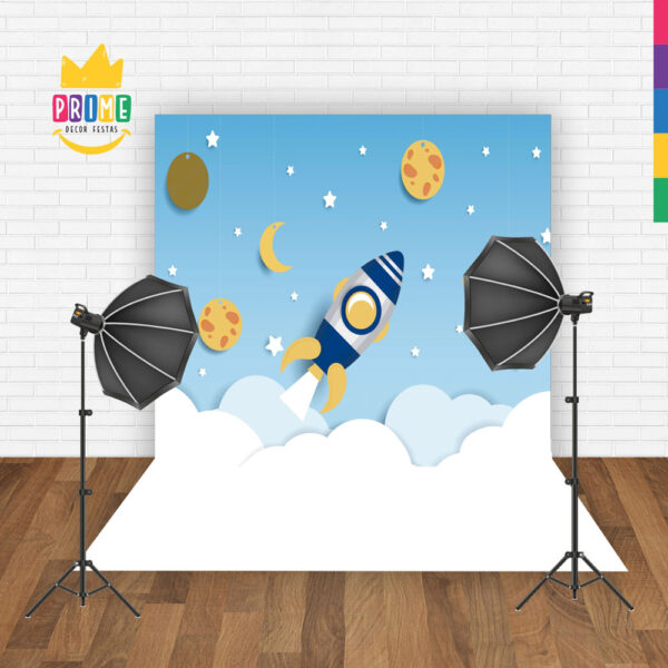 Fundo Fotográfico Cenário Astronauta Menino Tecido 2,20m x1,50m F239 - Image 2